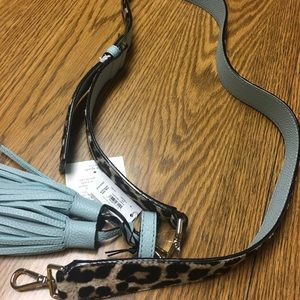 Kate Spade leopard strap/tassel pack